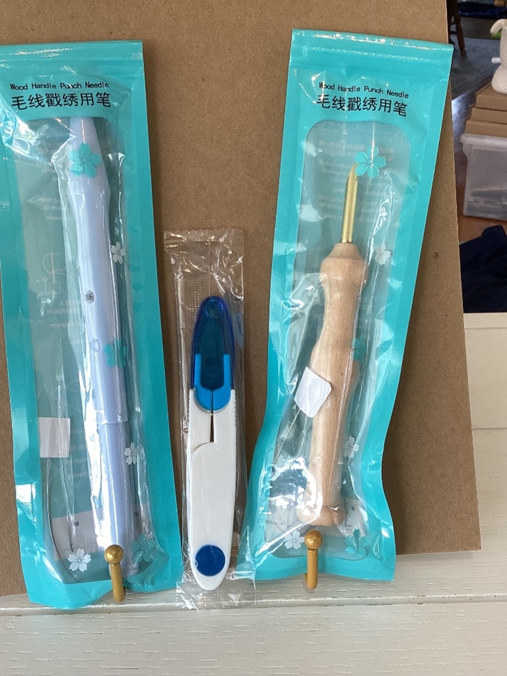 NEW Set of (2) Punch Needles & Trim Cutter